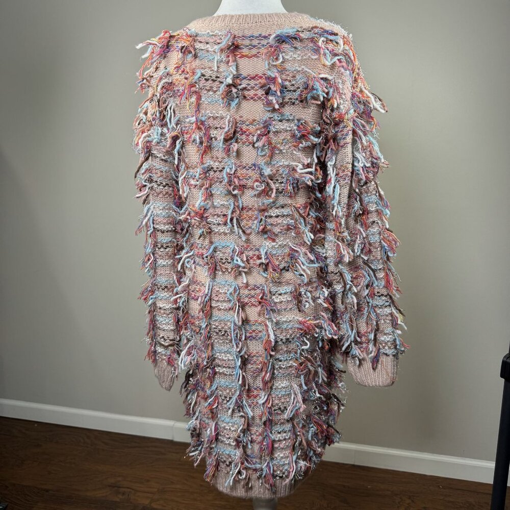 NEW Akira Womens S Dress Multicolor Fringe Knit Sweater Party Cocktail Winter - Picture 4 of 12